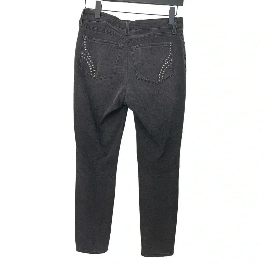 NYDJ lift & tuck, hi rise, stretchy, boot cut jeans with bling on pockets - Picture 3 of 8
